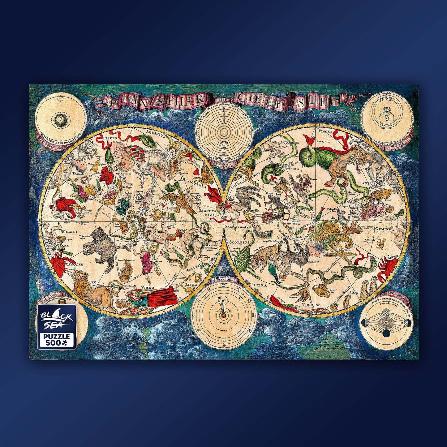 Puzzle Black Sea 500 pieces - Planisphærium cœleste, 1670, -