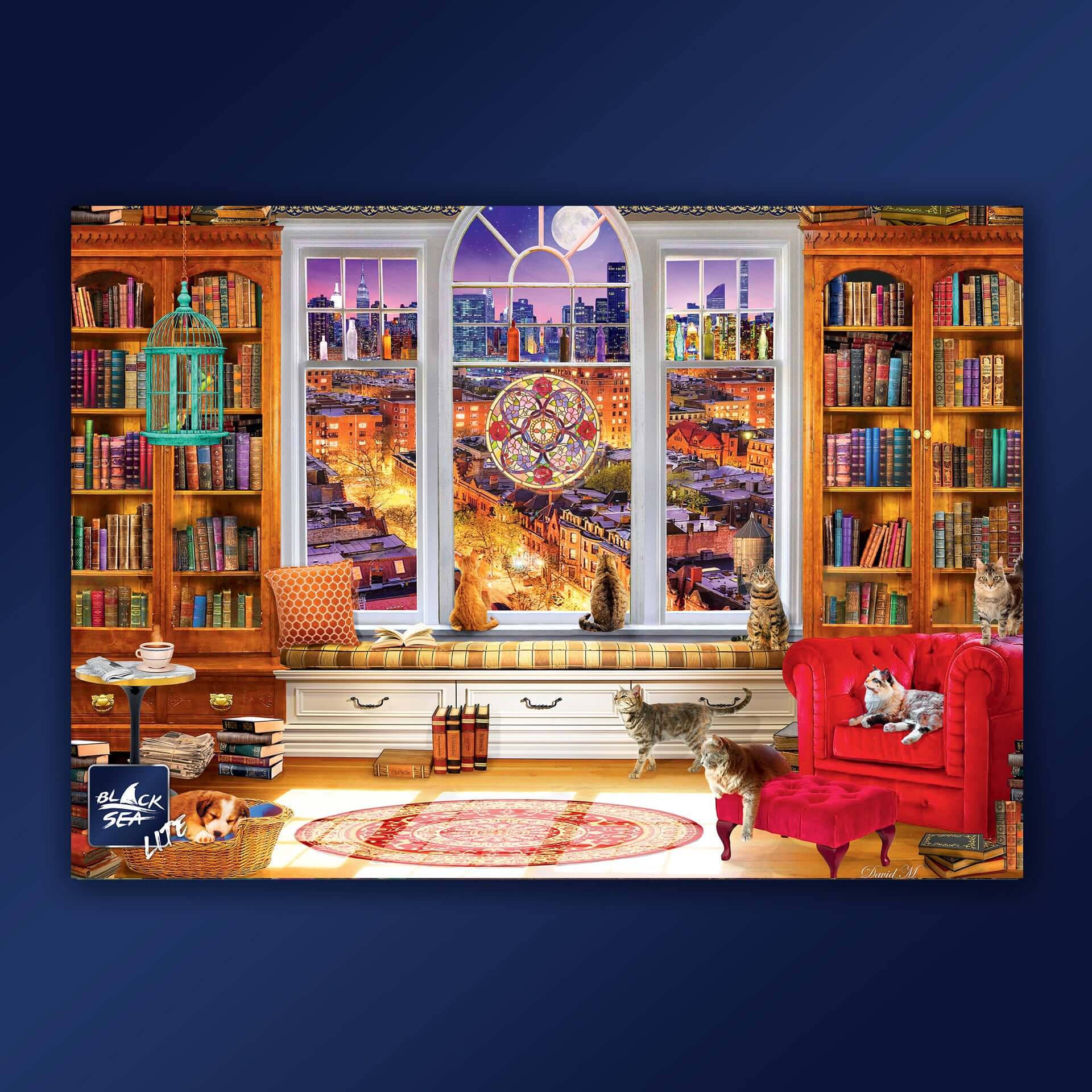 MasterPieces Moonlight Bay Jumbo 1000pc Puzzle - 33% Larger Pieces With Hidden Images