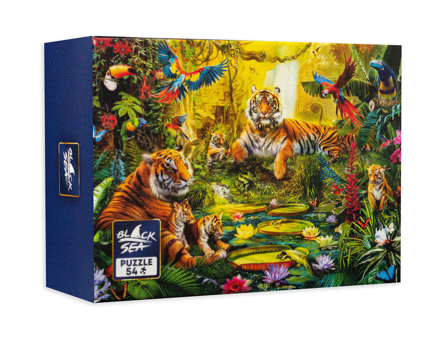 Mini puzzle Black sea 54 pieces - Tiger Family in the Jungle, -