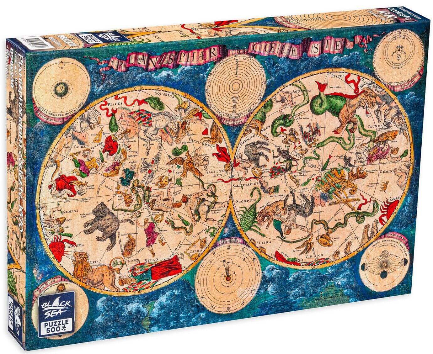 Puzzle Black Sea 500 pieces - Planisphærium cœleste, 1670, -