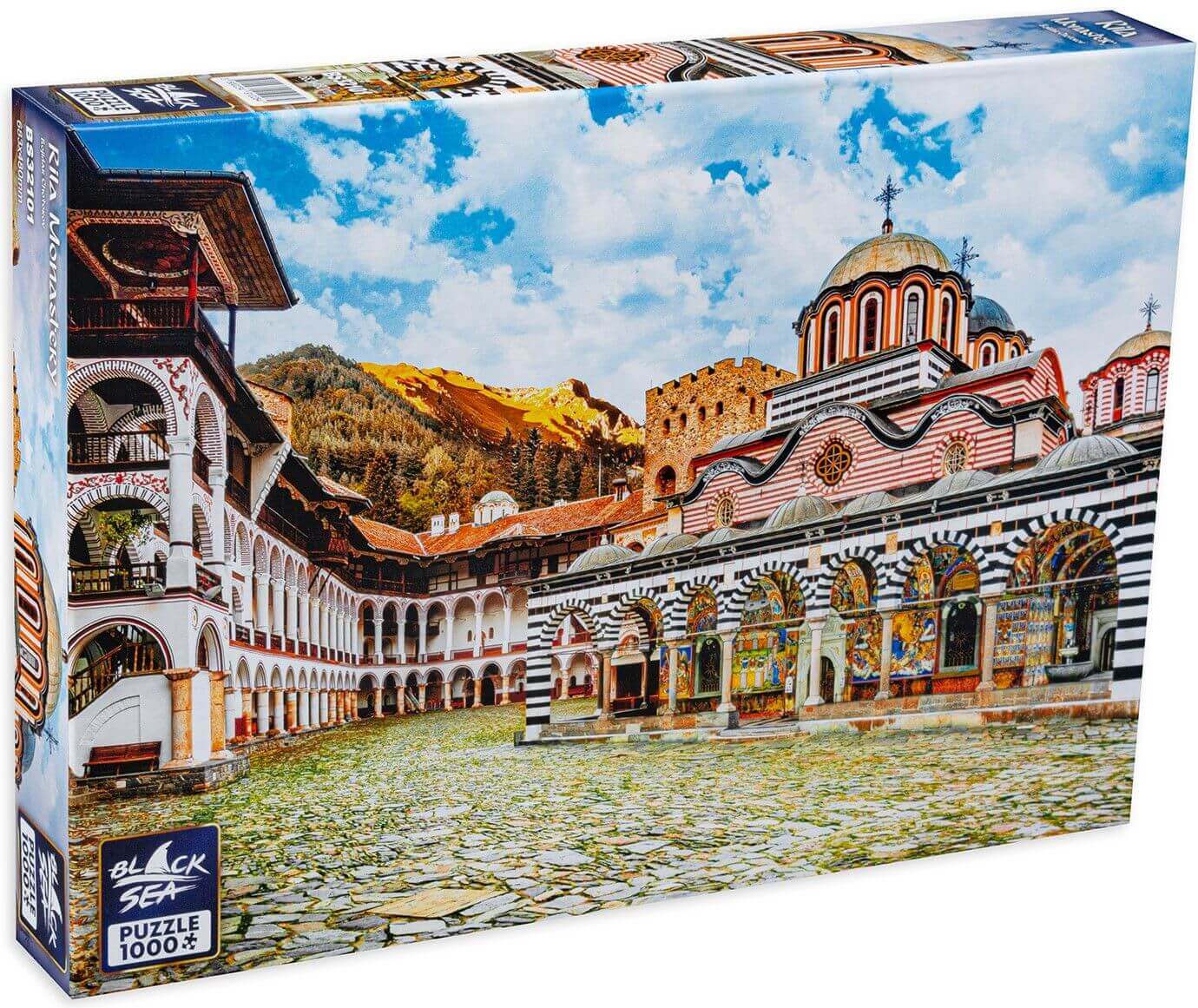 Puzzle Black Sea Premium 1000 pieces - Rila Monastery, The Rila Monastery is one of the most significant cultural monuments in Bulgaria. The monastery is the second biggest on the Balkans and it is included in UNESCO’s World Heritage List. Since its found