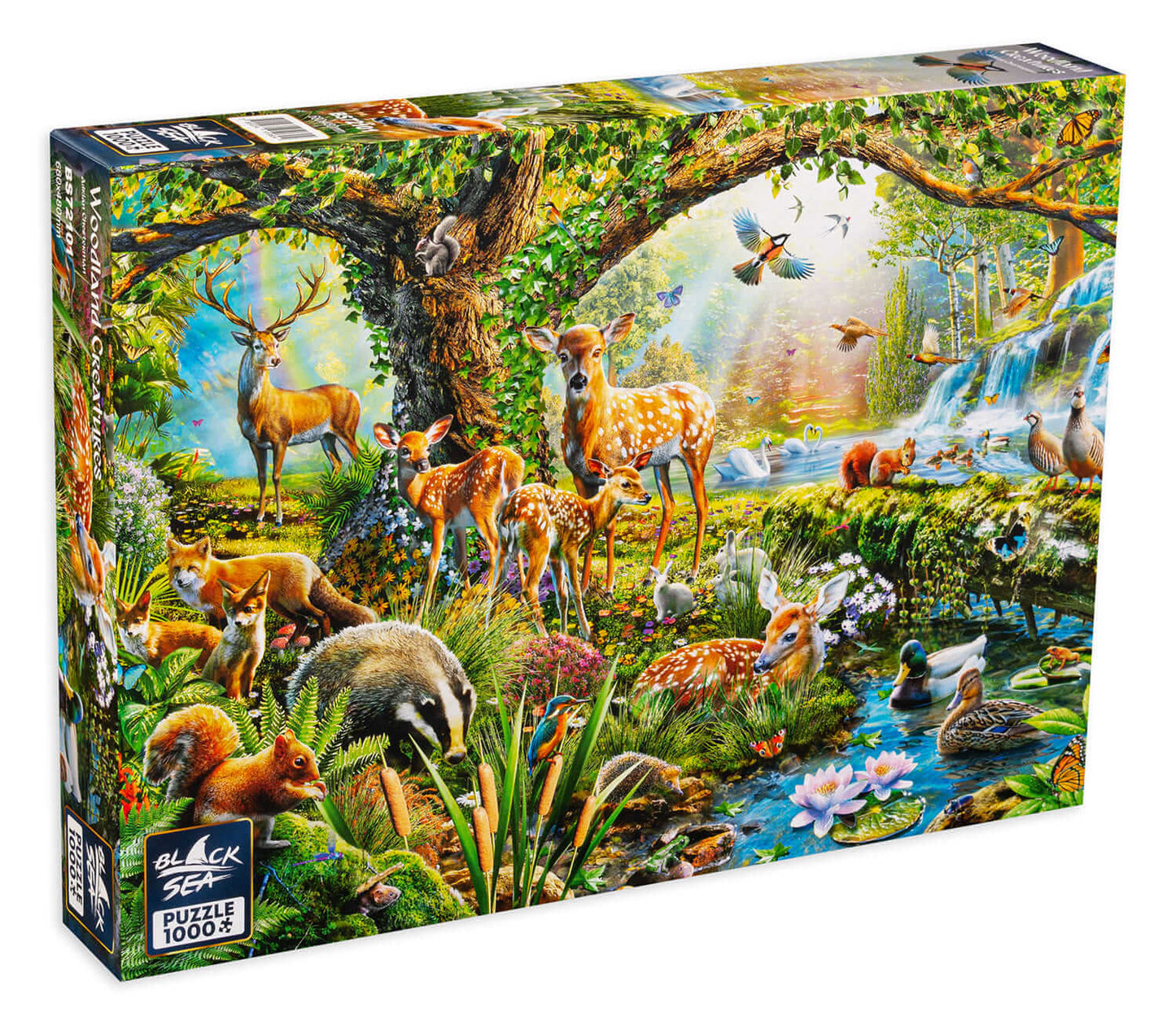 Puzzle Black Sea 1000 pieces - Woodland Creatures, --