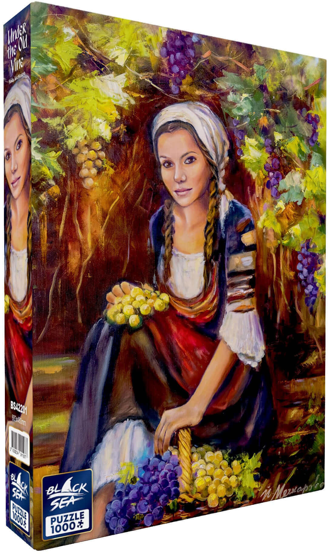 Puzzle Black Sea Premium 1000 pieces - Under the Old Vine, According to the old Bulgarian tradition grapes should be picked on Feast of the Cross when the fruits are ripe, sweet and aromatic. A woman should pick them, as a woman’s more delicate hands will