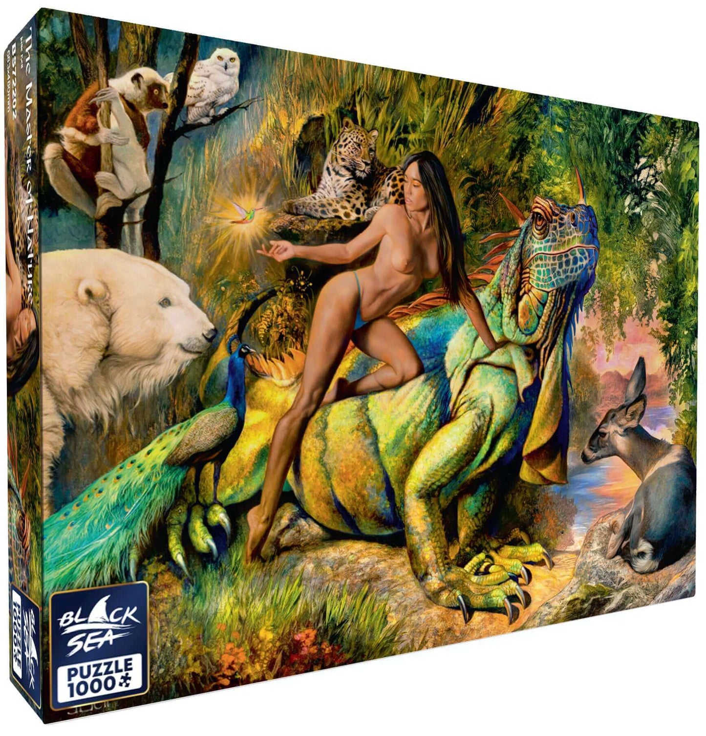 Puzzle Black Sea Premium 1000 pieces - The Master of Nature, Femininity and power, tenderness and dark passion, chaos and harmony, bravery and sin come together in the perfect symphony of a woman. As she walks, trees move aside to let her pass, animals kn