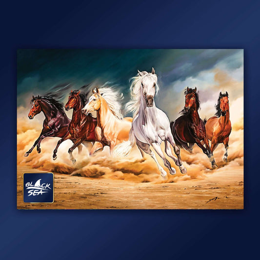 Puzzle Black Sea 1000 pieces - Free, Freedom is what matters most for wild horses. The determination and defiance of these aristocratic animals have always evoked people’s admiration. They are the proof that free will is one of the most precious qualities