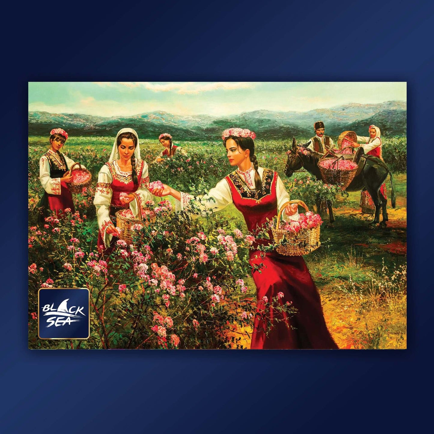 Puzzle Black Sea 1000 pieces - Rose picking, Bulgaria is blessed with magically beautiful nature and roses are one of its treasures that have earned worldwide recognition. Rose flowers are soft and tender, and their scent brings along a feeling of purity,
