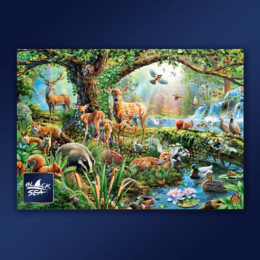 Puzzle Black Sea 1000 pieces - Woodland Creatures, --