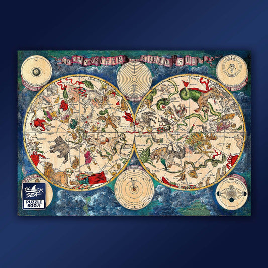 Puzzle Black Sea 500 pieces - Planisphærium cœleste, 1670, -