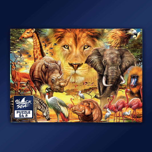 Mini puzzle Black sea 54 pieces - King of the Jungle, -