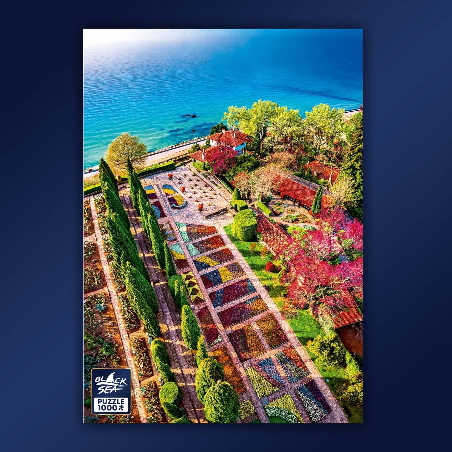 Puzzle Black Sea Premium 1000 pieces - Balchik Botanical Garden, The exceptional work of Vladislav Terziiski invites us to enjoy the beauty of nature, which reigns in the Botanical Garden in Balchik. It tells a story about the harmony between the plants’