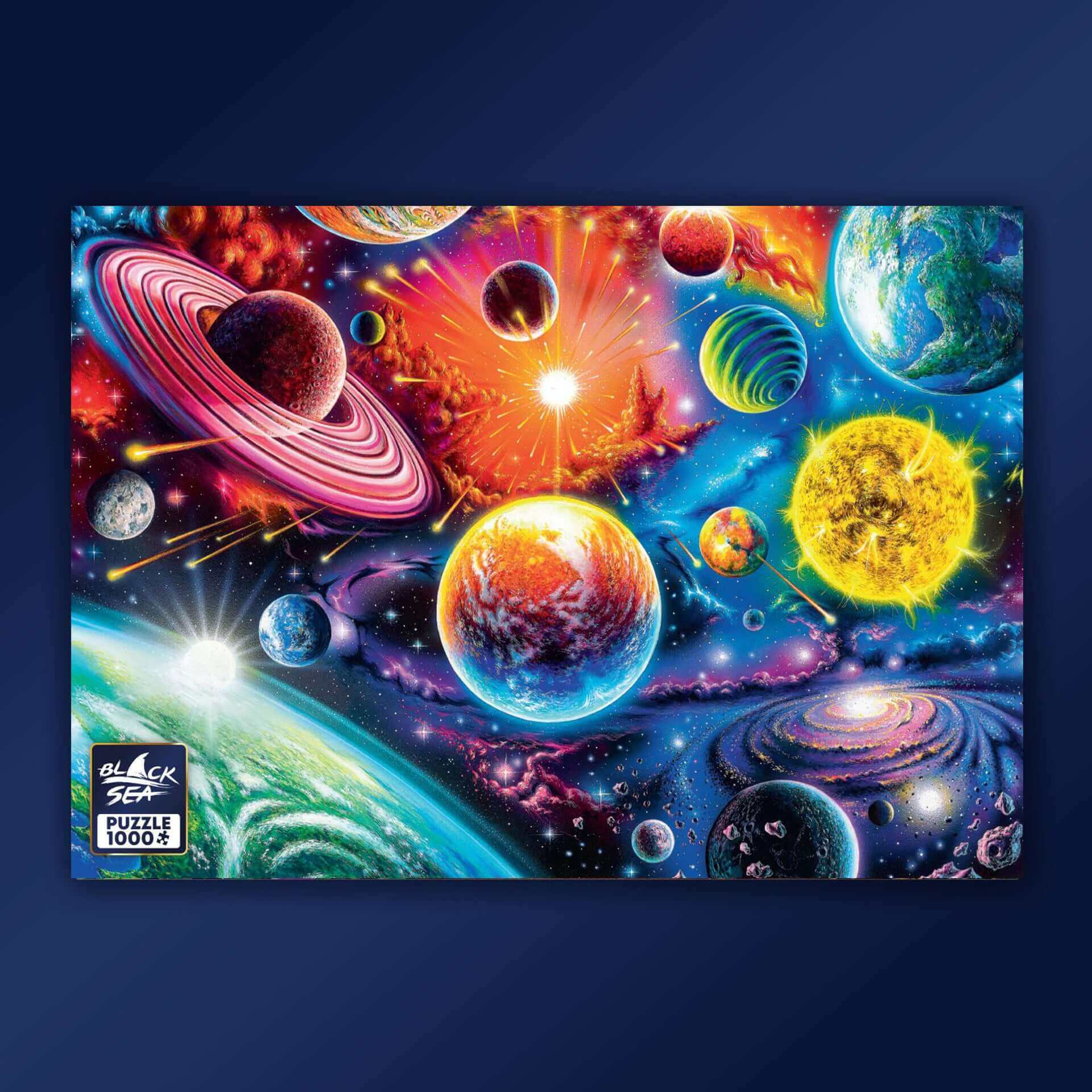 Puzzle Black Sea Premium 1000 pieces - Cosmic Spectacle, A spectacle of colors - this is the first impression when we see Mark Gregory’s painting, recreating the Space. The abundance of nuances and details turns this space scene into an exceptional puzzle