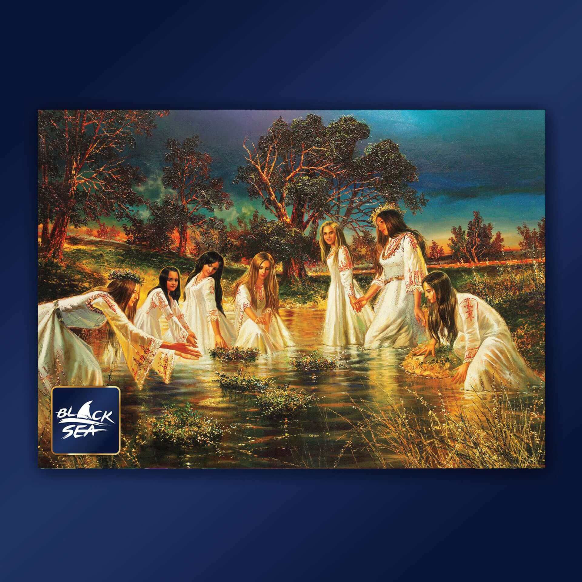 Puzzle Black Sea Premium 1000 pieces - Enyovden, Midsummer's Day is known as Enyovden in Bulgaria and is one of the dearest folklore celebrations in Bulgaria, loaded with the magic of herbal scent, water, fire and the Sun. According to the tradition, on t