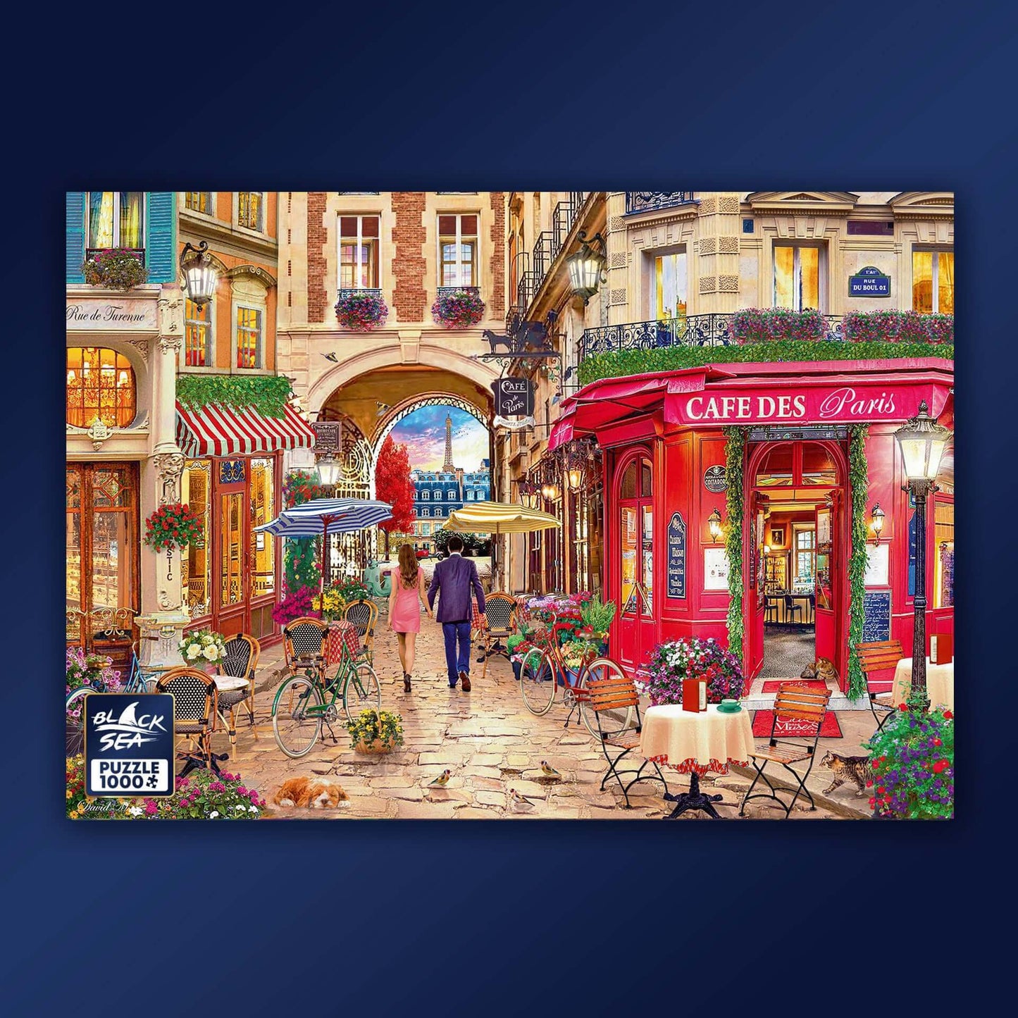 Puzzle Black Sea Premium 1000 pieces - In the Heart of Paris, The heart of Paris is beating to the chanson’s rhythm, the fragrance of freshly baked croissants and coffee float in the air, caressing the senses. The mild pigments and impressive knack for de