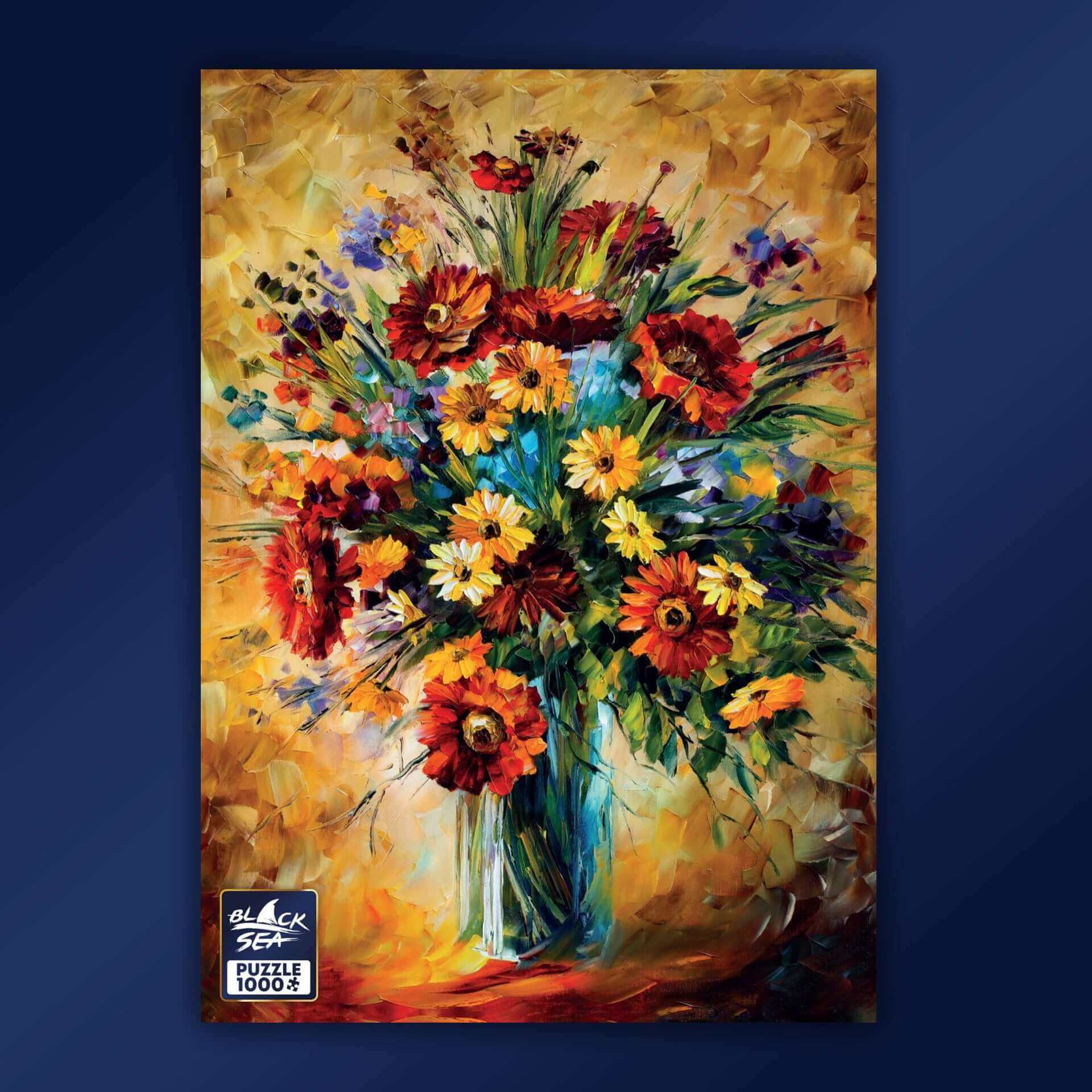Puzzle Black Sea Premium 1000 pieces - Magical Flowers, The artist's brush has captured the scent of summer, gathered in a bouquet and sealed in a painting. Every colored stroke, thin line and light and shadow are in perfect harmony. A moment of perfectio