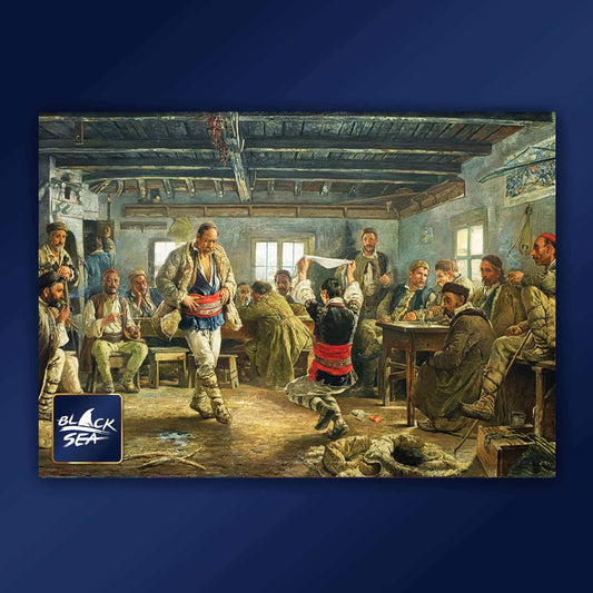 Puzzle Black Sea Premium 1000 pieces - Ruchenitsa, James D. Bourchier, a correspondent for The Times in Bulgaria, was a vivid fan of the country. Perhaps it was fate that brought him together with two other distinguished men in the tavern in the village o
