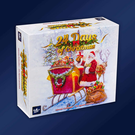 Christmas Advent Calendar 24x54 pieces - 24 Days of Christmas, Unveil a piece of Christmas magic every day with the latest addition to the Black Sea collection - an advent calendar featuring 24 thematic mini puzzles, packaged in a luxurious box. In the sp