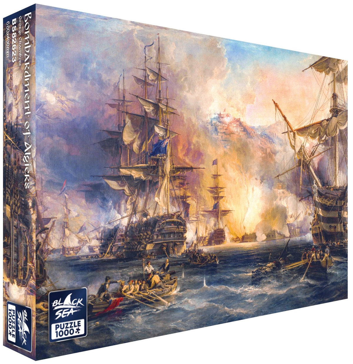 Bombardment of Algiers 1000 piece jigsaw puzzle by Black Sea Puzzles – box