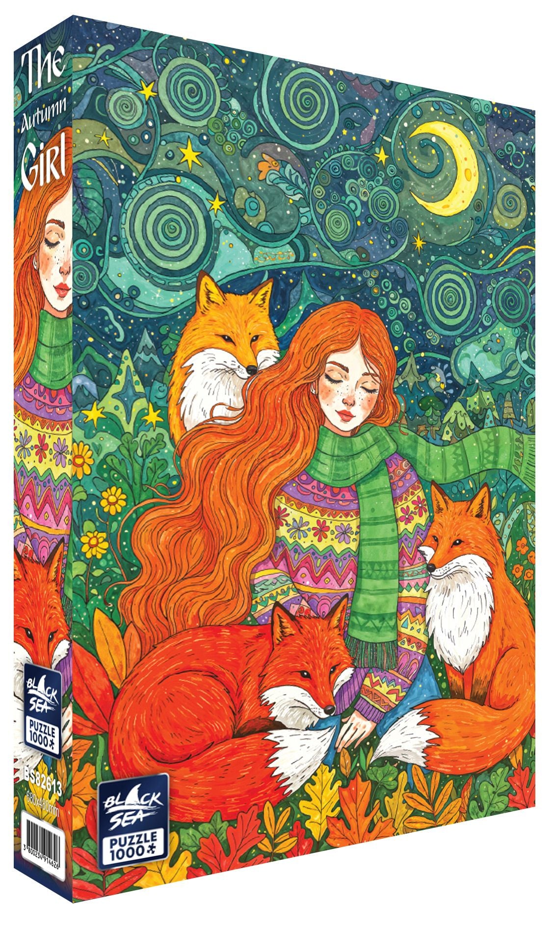 The Autumn Girl 1000 piece jigsaw puzzle by Black Sea Puzzles – box