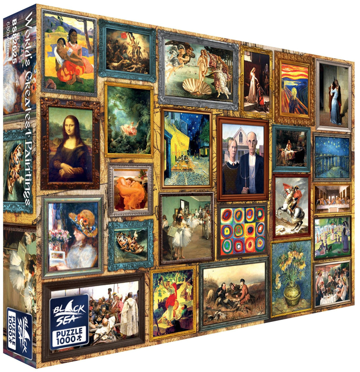 World's Greatest Paintings 1000 piece jigsaw puzzle by Black Sea Puzzles – box