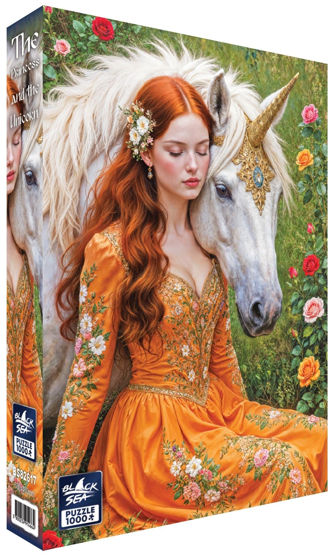 The Princess and the Unicorn 1000 piece jigsaw puzzle by Black Sea Puzzles – box