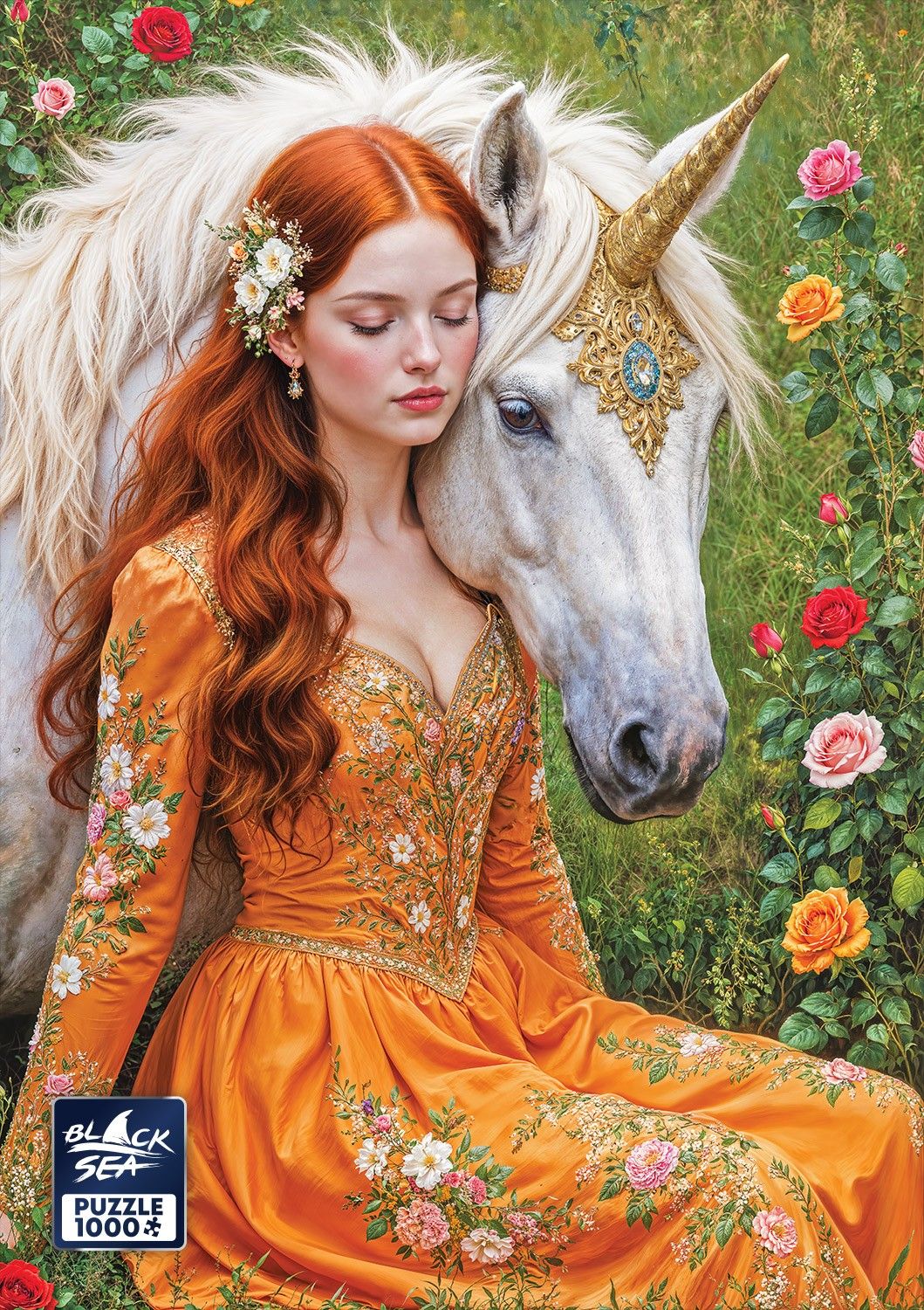 The Princess and the Unicorn 1000 piece jigsaw puzzle – finished picture