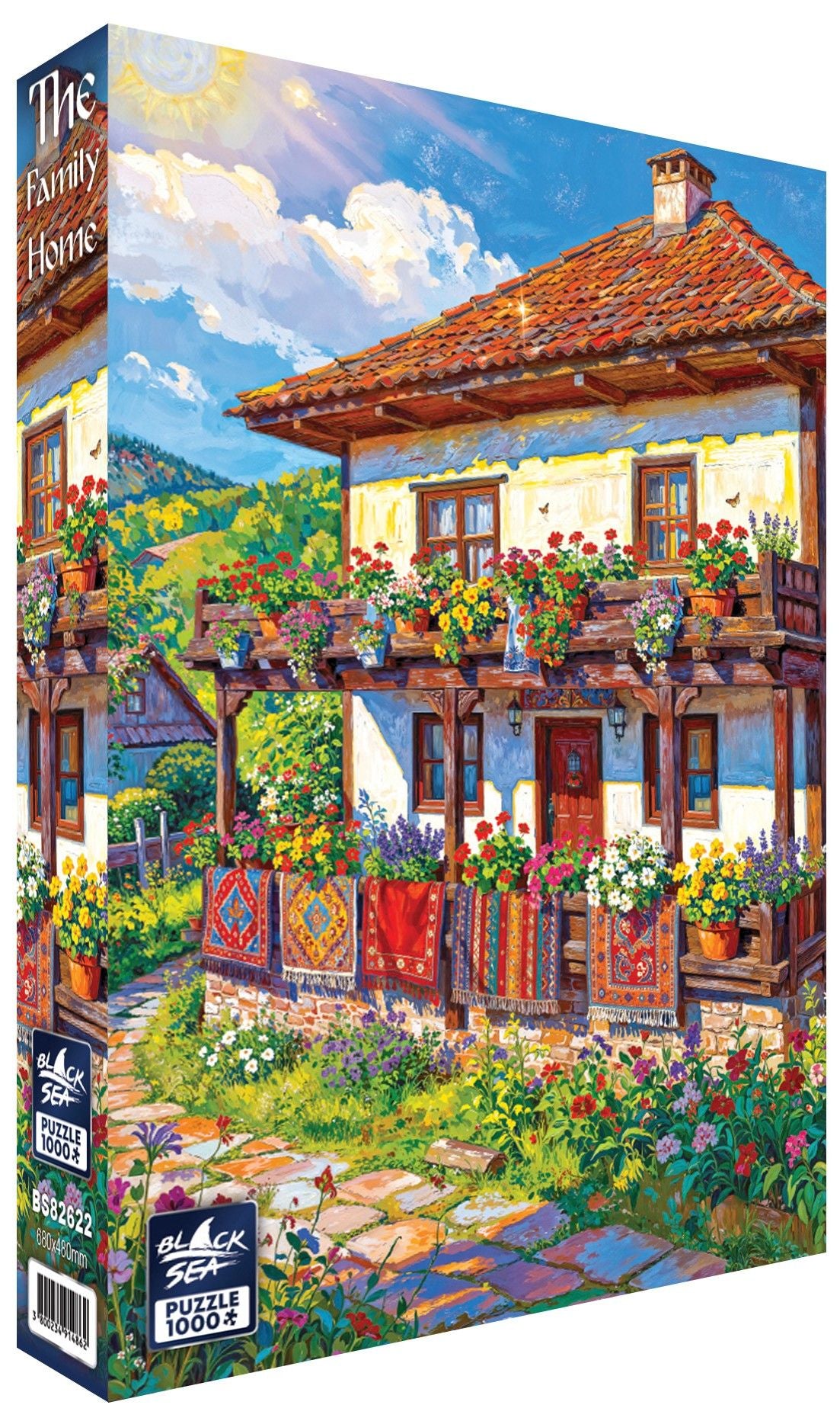 The Family Home 1000 piece jigsaw puzzle by Black Sea Puzzles – box