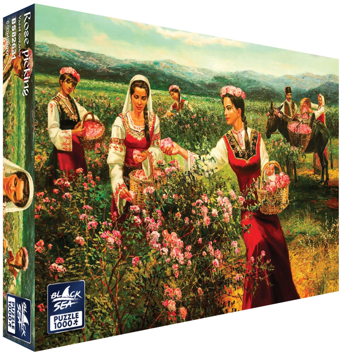 Rose Picking 1000 piece jigsaw puzzle by Black Sea Puzzles – box