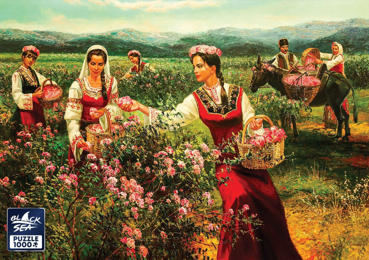 Rose Picking 1000 piece jigsaw puzzle – finished picture