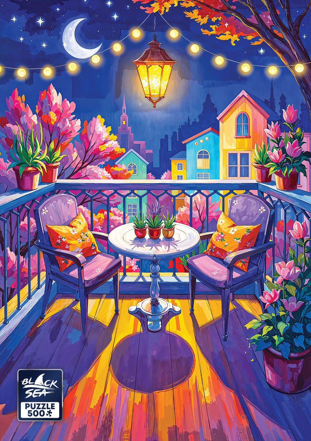 Night on the Terrace 500 piece jigsaw puzzle – finished picture