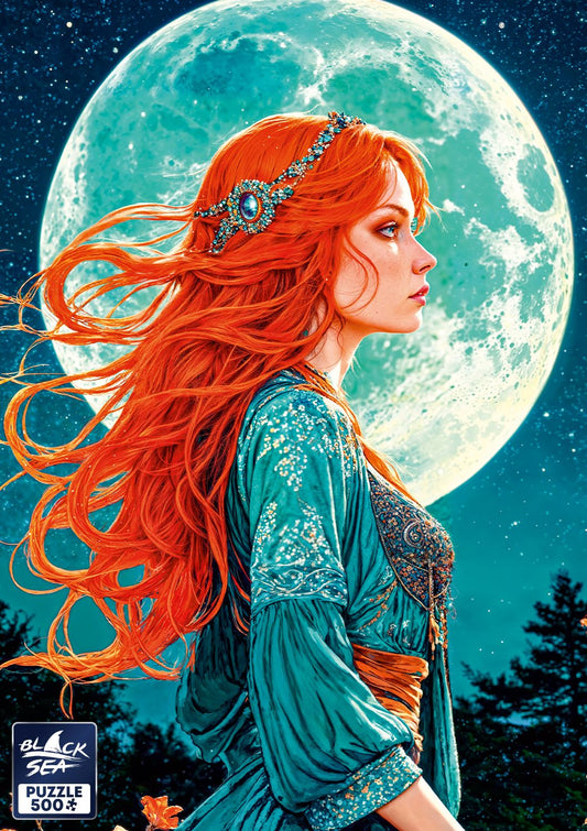 Puzzle Black Sea 500 pieces - Fiery moon
