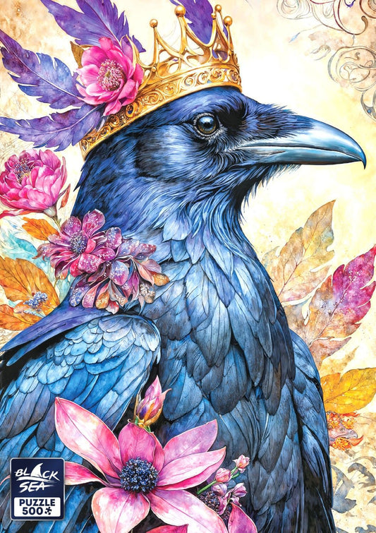 Puzzle Black Sea 500 pieces - Among the Flowers: Raven