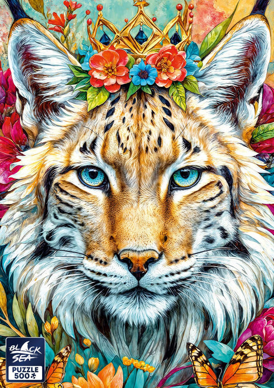 Puzzle Black Sea 500 pieces - Among the Flowers: Lynx