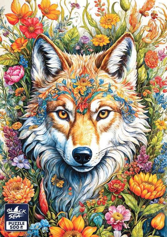 Puzzle Black Sea 500 pieces - Among the Flowers: She-wolf