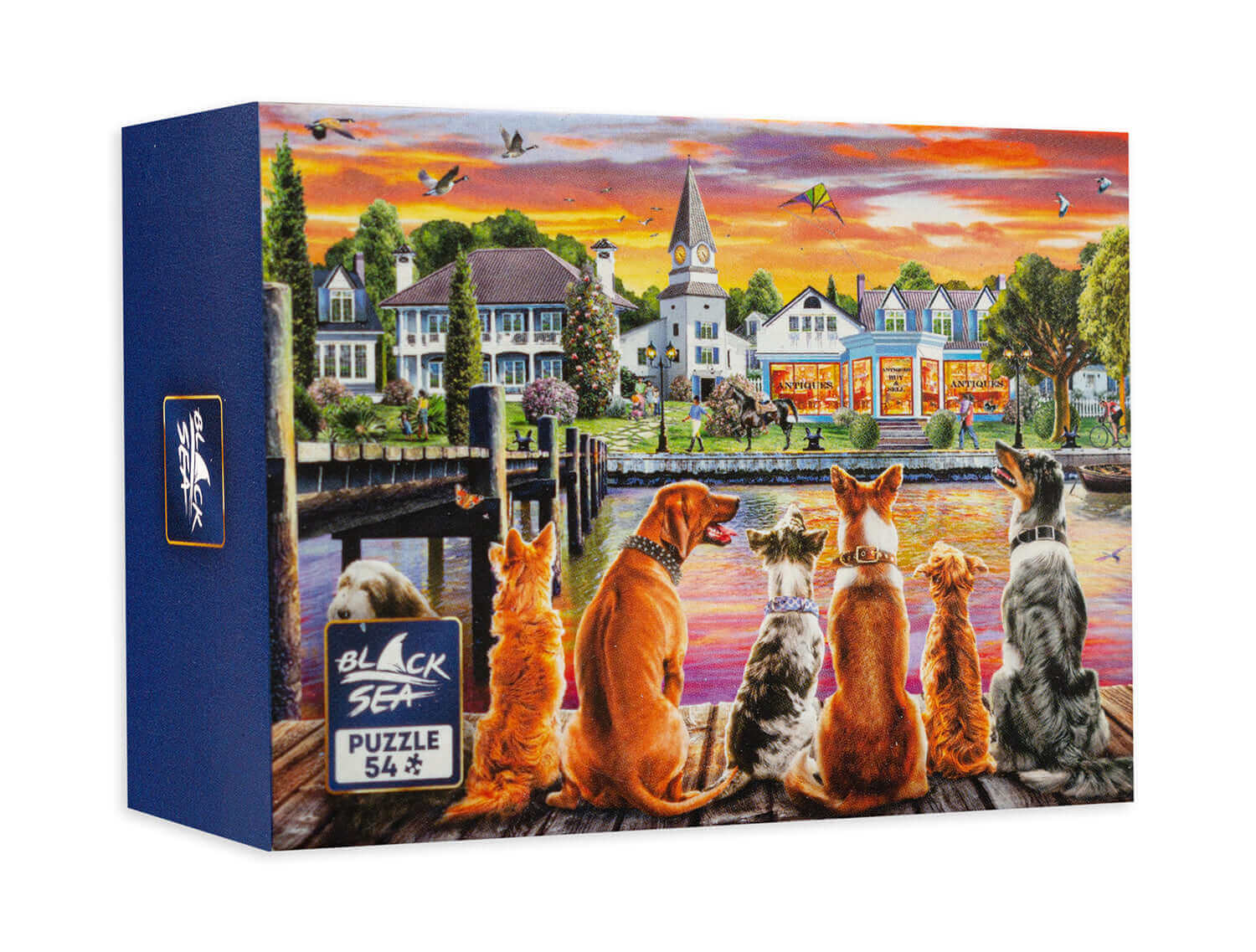 Mini puzzle Black sea 54 pieces - Dogs on the Quay, -