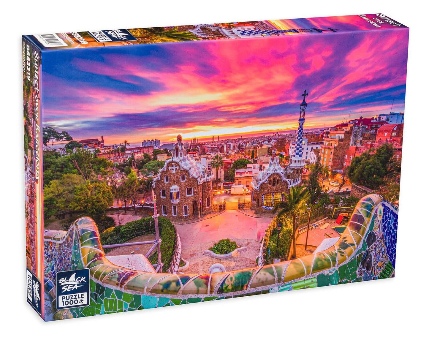 Puzzle Black Sea 1000 pieces - Sunset over Barcelona