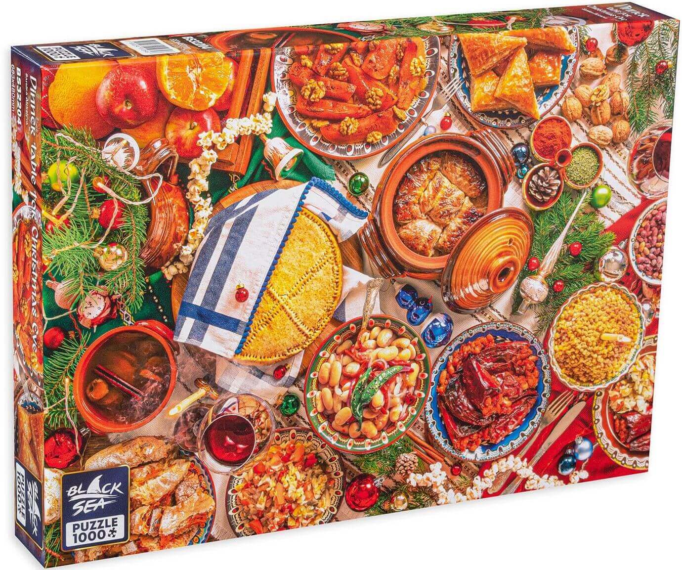 Puzzle Black Sea Premium 1000 pieces - Dinner table for Christmas Eve, Tradition dictates that the Christmas Eve dinner table be plentiful and laden with an odd number of dishes, as prepared by the deft hands of each housewife. One frame is all it takes f