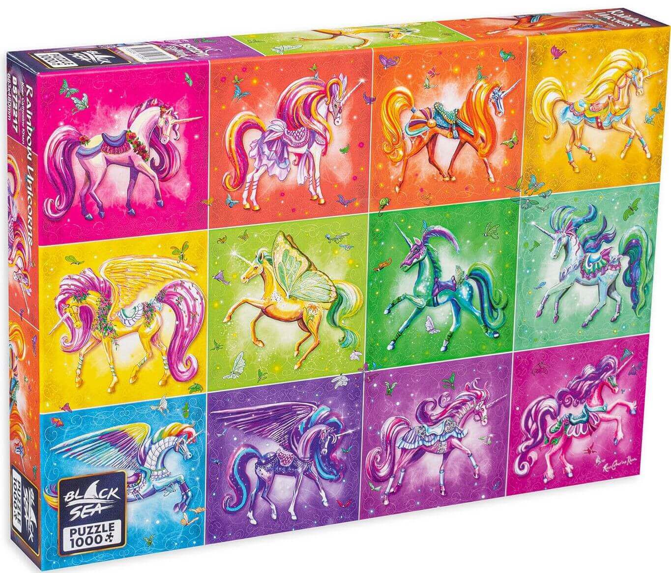 Puzzle Black Sea Premium 1000 pieces - Rainbow Unicorns