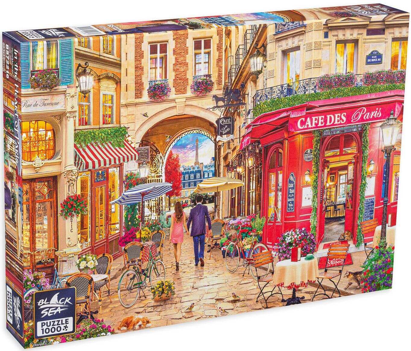 Puzzle Black Sea Premium 1000 pieces - In the Heart of Paris, The heart of Paris is beating to the chanson’s rhythm, the fragrance of freshly baked croissants and coffee float in the air, caressing the senses. The mild pigments and impressive knack for de