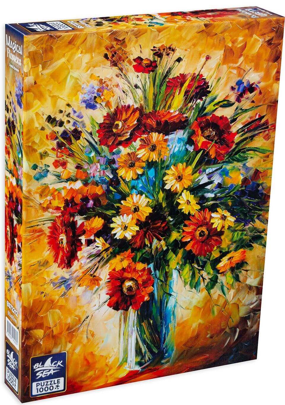 Puzzle Black Sea Premium 1000 pieces - Magical Flowers, The artist's brush has captured the scent of summer, gathered in a bouquet and sealed in a painting. Every colored stroke, thin line and light and shadow are in perfect harmony. A moment of perfectio