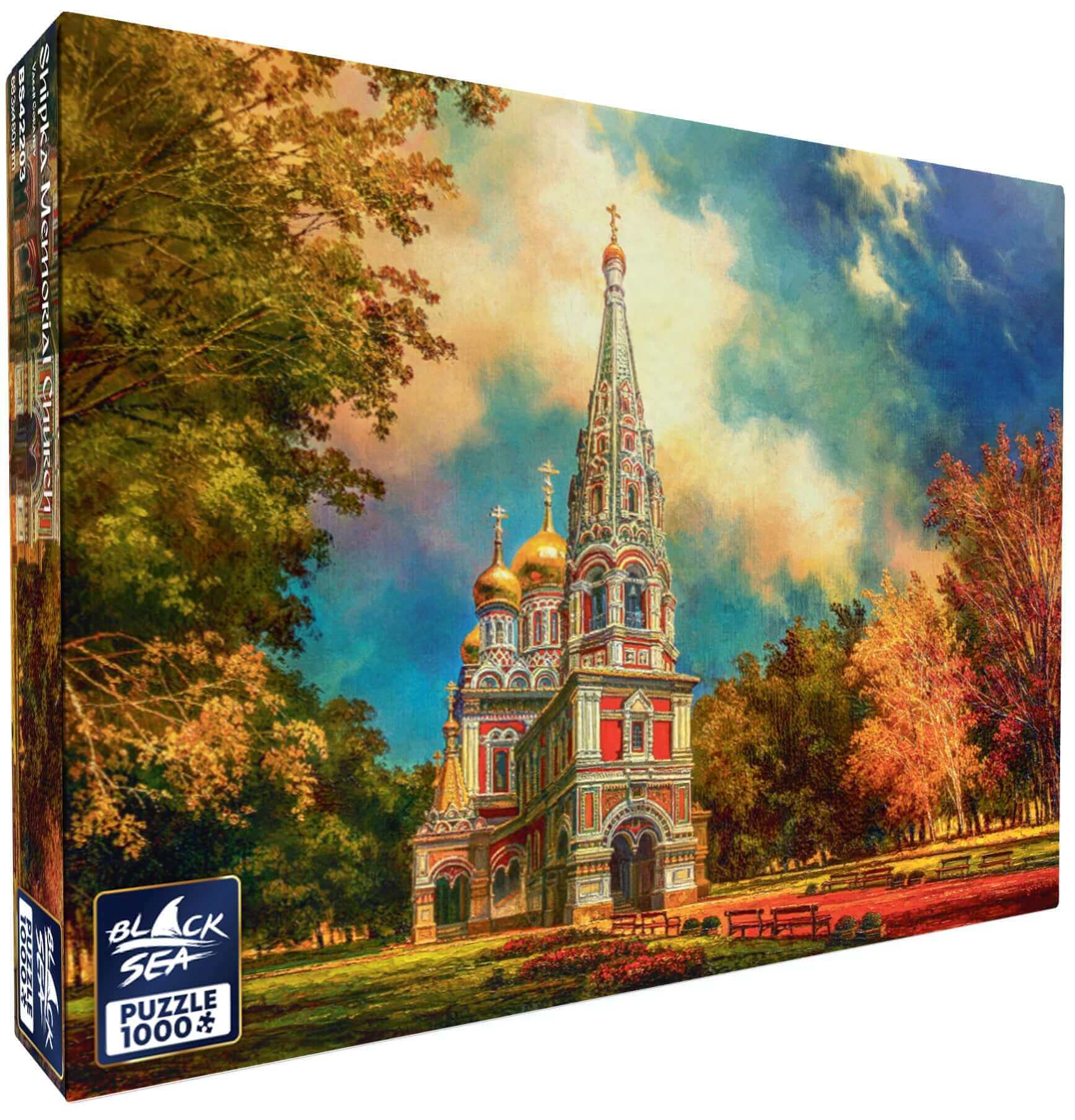 Puzzle Black Sea Premium 1000 pieces - Shipka Memorial Church, The Shipka Memorial Church is a masterpiece of church architecture; it has 17 bells that echo across the neighbouring hills during celebrations. The church is a part of an extensive complex th