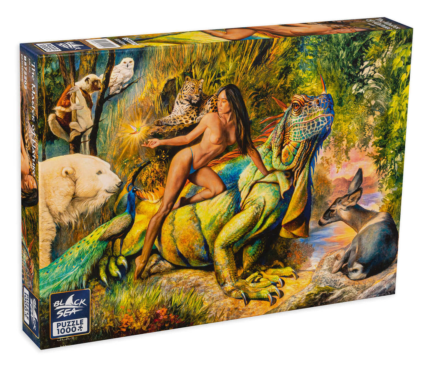 Puzzle Black Sea Premium 1000 pieces - The Master of Nature, Femininity and power, tenderness and dark passion, chaos and harmony, bravery and sin come together in the perfect symphony of a woman. As she walks, trees move aside to let her pass, animals kn