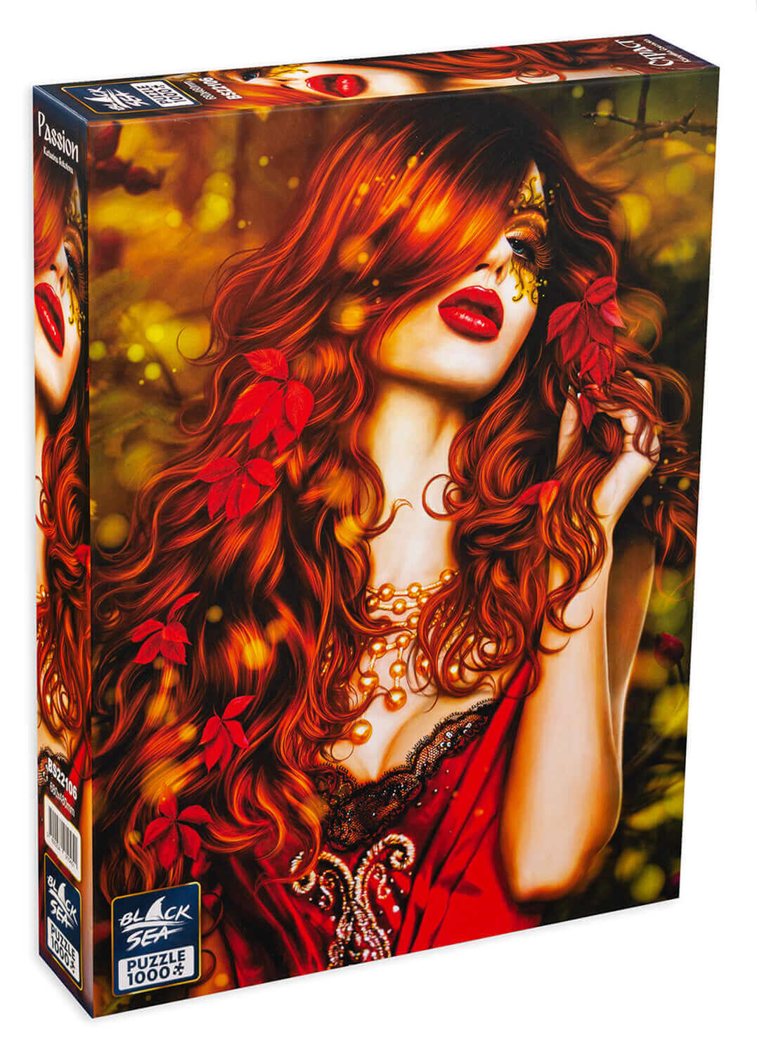 Puzzle Black Sea 1000 pieces - Passion, Even the gentlest woman can turn into a blazing fire in the right circumstances. Her tender eyes are filled with burning passion, her hair avidly engulfs her slim body, her lips whisper ardent words. She becomes a m