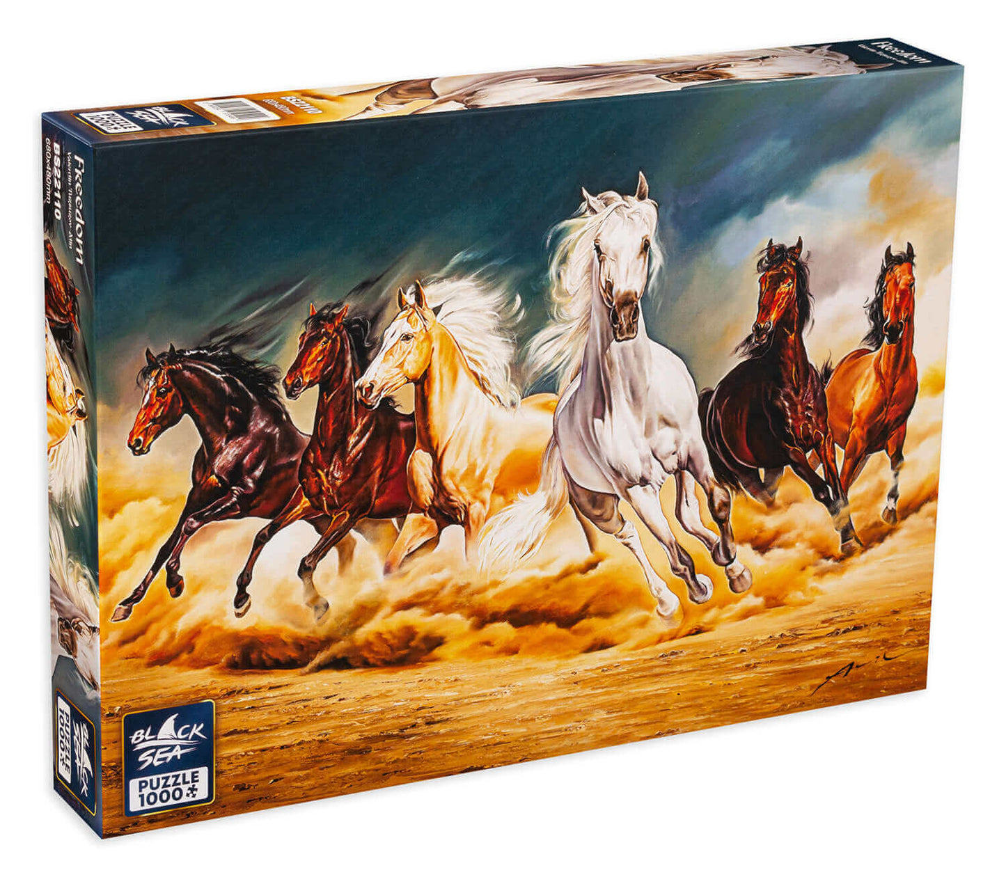 Puzzle Black Sea 1000 pieces - Free, Freedom is what matters most for wild horses. The determination and defiance of these aristocratic animals have always evoked people’s admiration. They are the proof that free will is one of the most precious qualities
