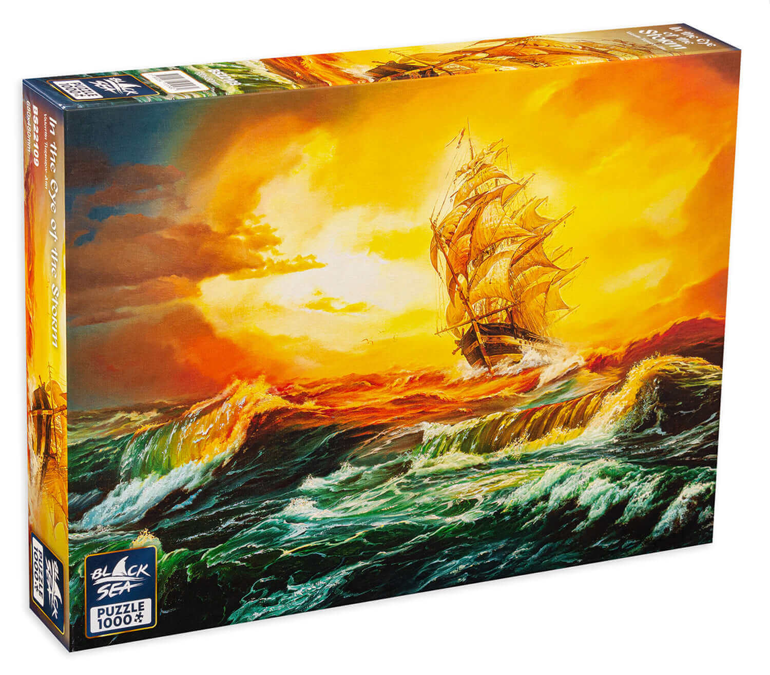 Puzzle Black Sea 1000 pieces - In the Storm, The striking contrast between the force of the sea and the fragility of the man-made object is the basis of this powerfully magnetic painting. The fair wind can turn into a raging storm in mere seconds and a ma