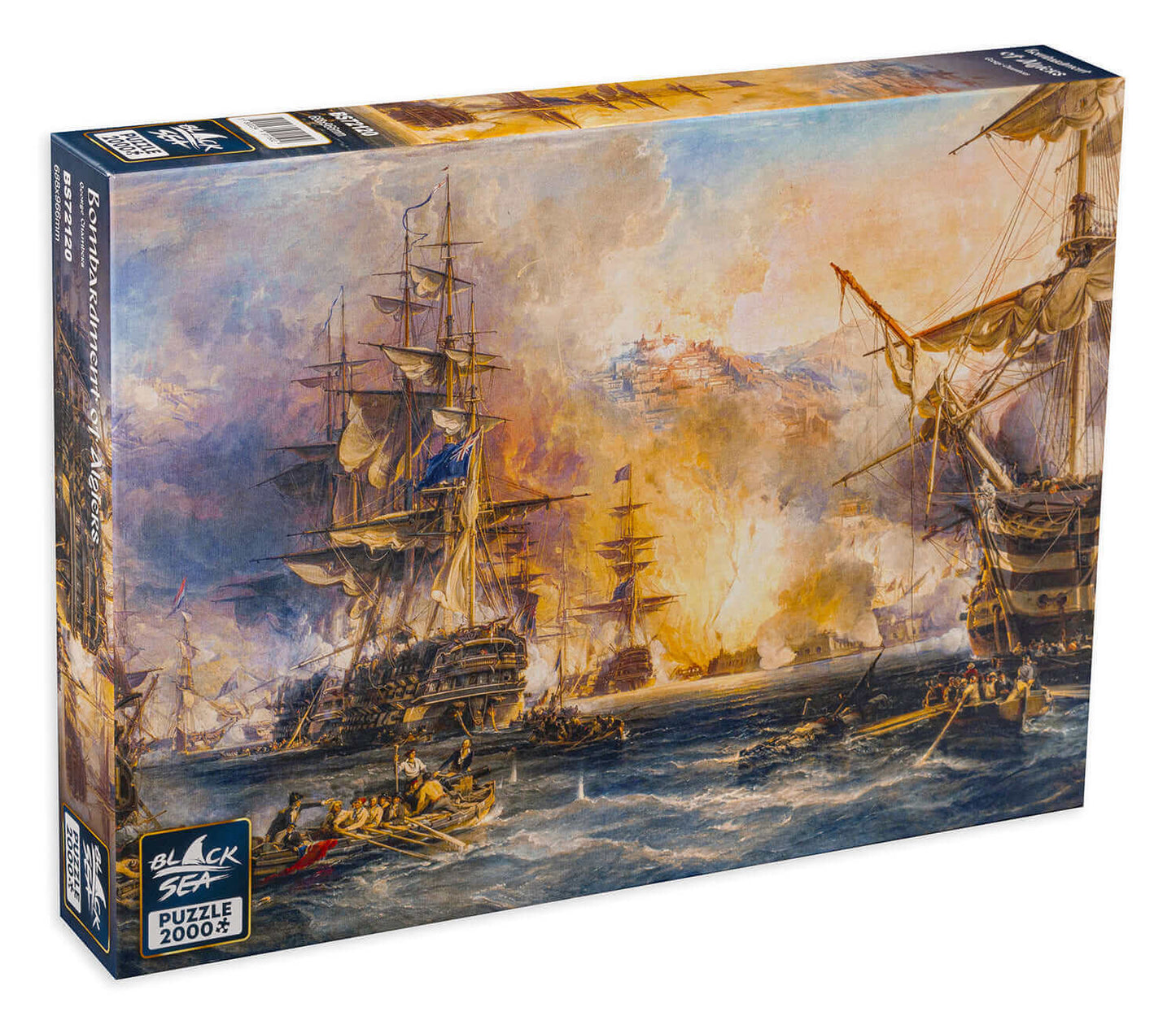 Puzzle Black Sea 2000 pieces - Bombardment of Algiers, Sometimes the cost of justice is enormous - thousands of victims fall in her name and there have been many bloody and devastating battles. The painting of George Chambers shows a battle in the name of